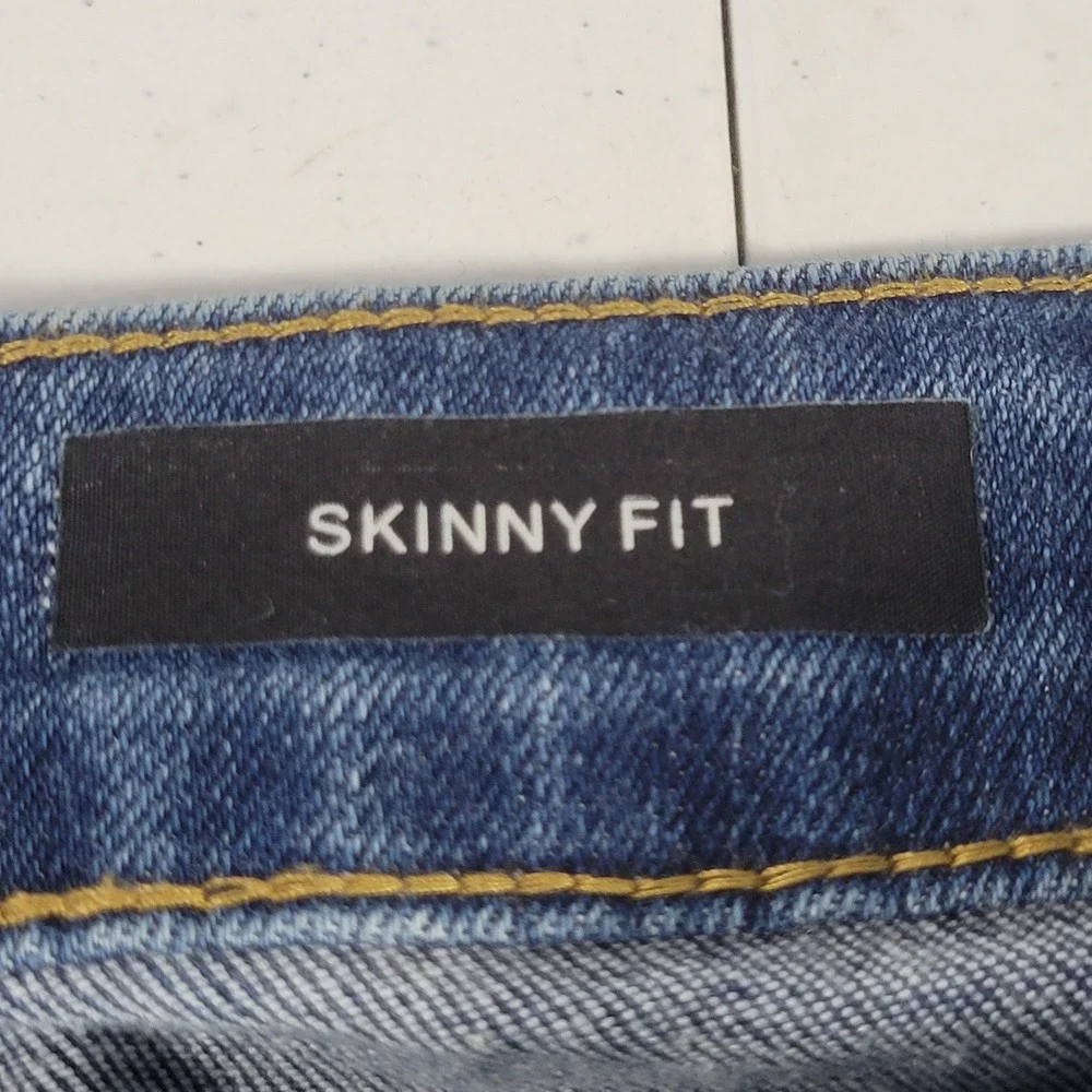 Judy Blue Skinny Fit Distressed Plaid Patch Jeans Medium Wash 13/31 Distressed - Picture 8 of 10